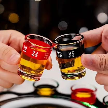 Roulette-Style Bar Game with 12 Cup Holders